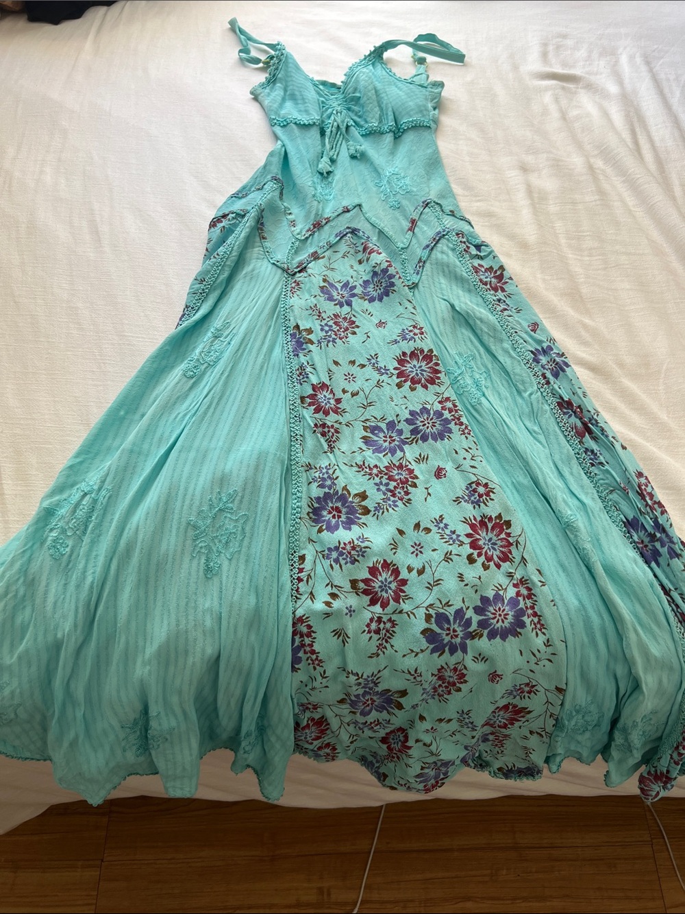 Vintage 70s style blue dress